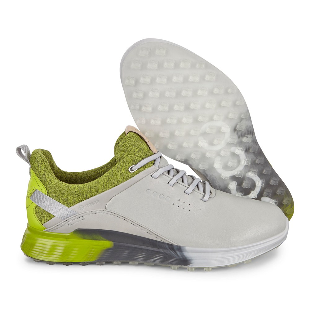 Zapatos De Golf Hombre - ECCO S-Three Spikeless - Blancos/Verdes - OMK683592